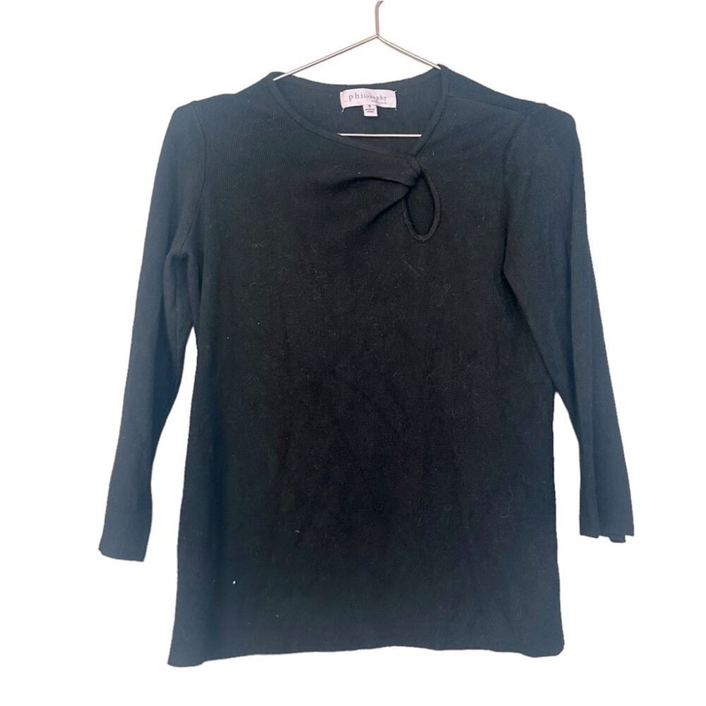 Philosophy Black Peekaboo Long Sleeve Sweater - Size Small